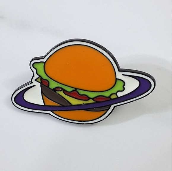 Burger Planet Enamel Pin, Brooch, NEW - Picture 1 of 4